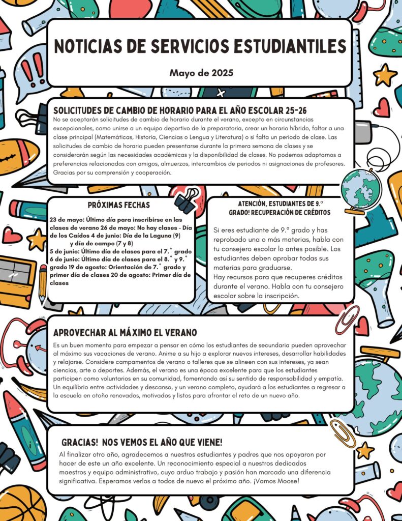 Student Services Newsletter - SPANISH