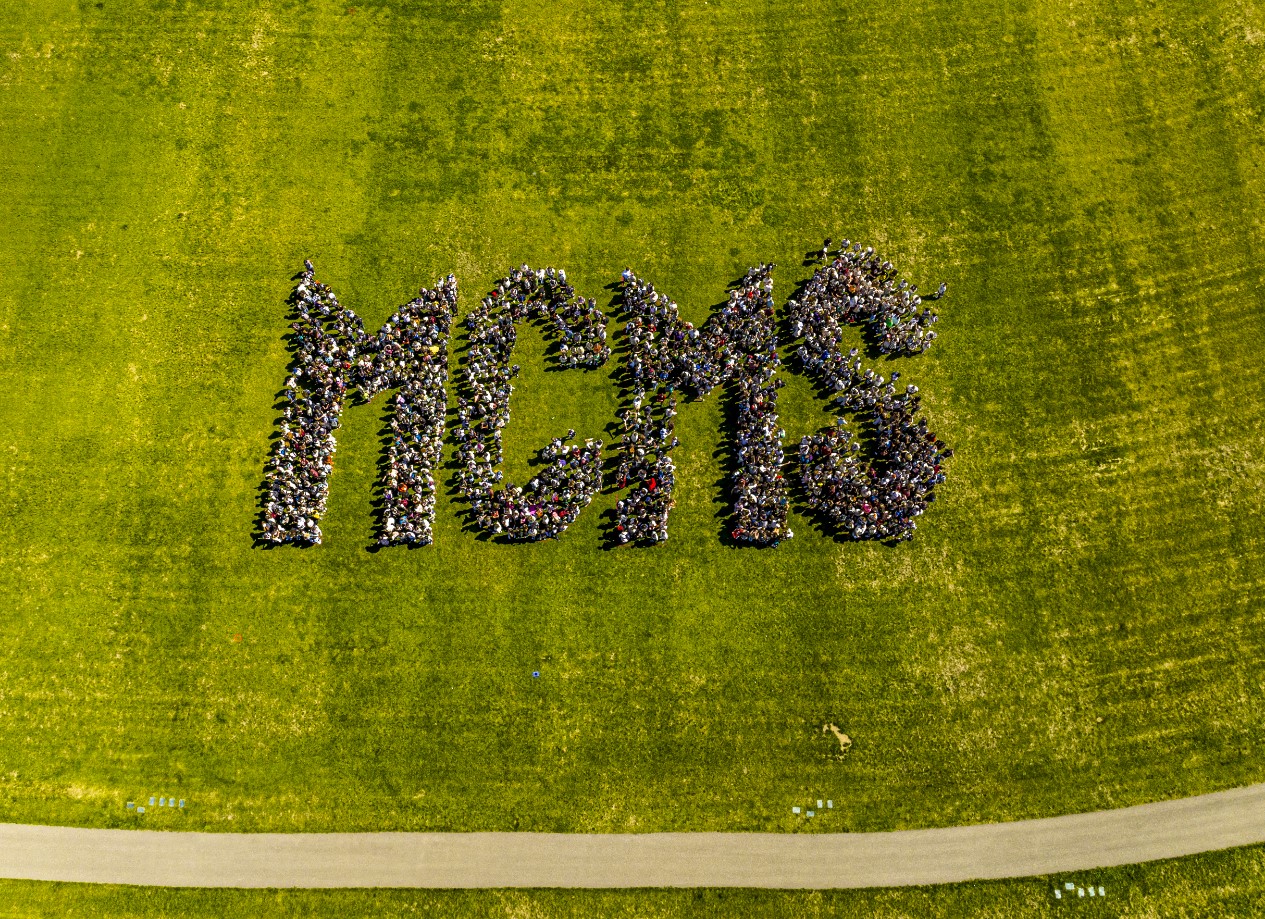 Birds Eye view of students spelling MCMS